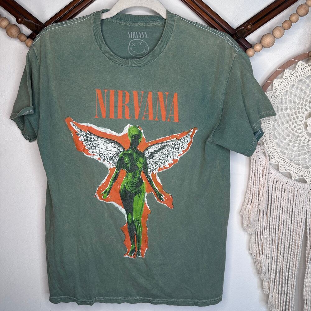 Nirvana In Utero Green Graphic Band T